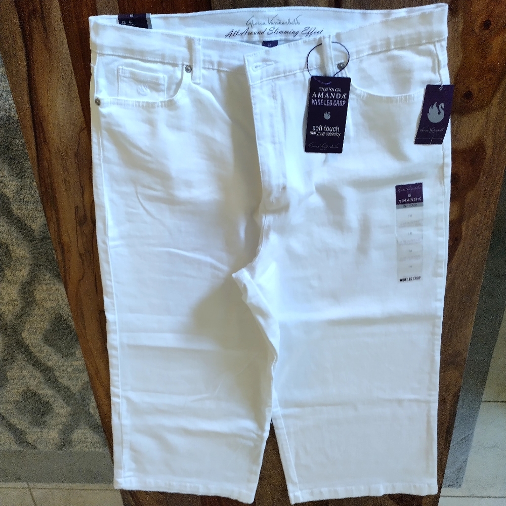 Ladies Wide Leg Crop Jeans